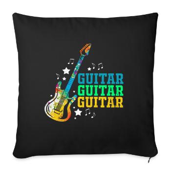 guitar - Sofa pillowcase 17,3'' x 17,3'' (45 x 45 cm) - black - Front