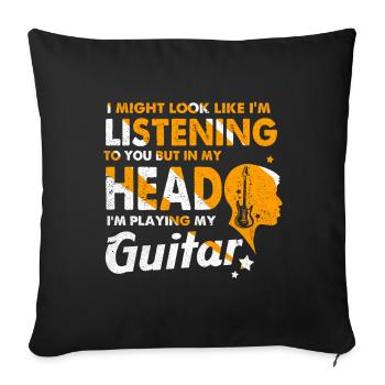 guitar - Sofa pillowcase 17,3'' x 17,3'' (45 x 45 cm) - black - Front