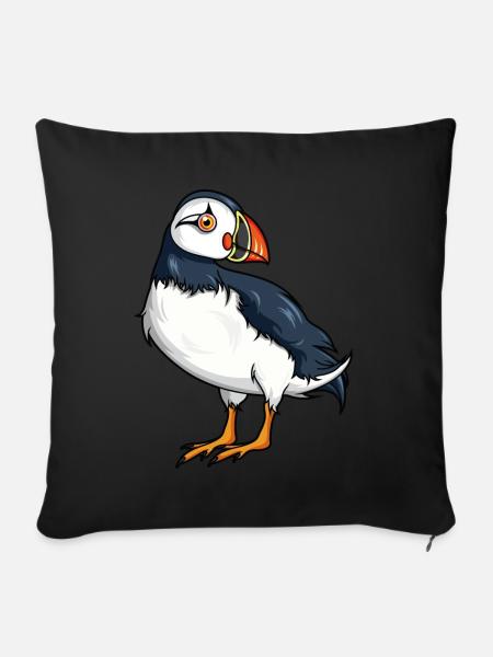 Island Flagge Papageientaucher Geschenk - Sofakissenbezug 45 x 45 cm - Schwarz