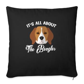 Beagle - Sofakissenbezug 45 x 45 cm - Schwarz - Vorne