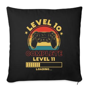 Kids 10th Birthday Gift Shirt Level 10 Jung - Sofa pillowcase 17,3'' x 17,3'' (45 x 45 cm) - black - Front