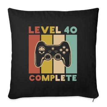 Gaming Level 40 - Sofakissenbezug 45 x 45 cm - Schwarz - Vorne