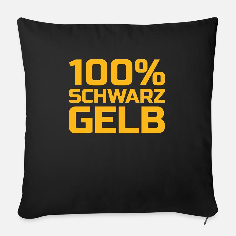 Fussball schwarz gelb - Sofakissenbezug 45 x 45 cm - Schwarz