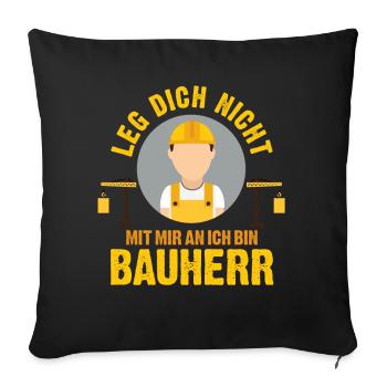 Client House Construction - Sofa pillowcase 17,3'' x 17,3'' (45 x 45 cm) - black - Front