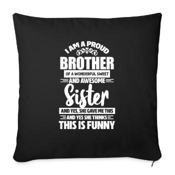 frère - Housse de coussin décorative 45 x 45 cm - noir - Devant