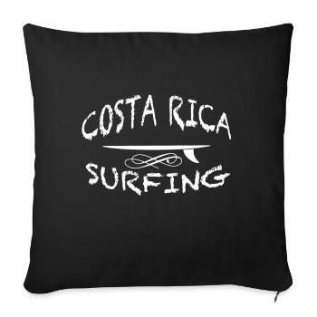 Meilleur spot de surf au Costa Rica en Amérique du Sud - Housse de coussin décorative 45 x 45 cm - noir - Devant