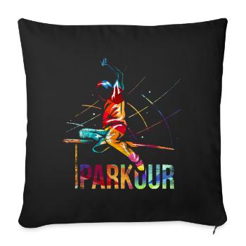 Parkour Gift - Sofa pillowcase 17,3'' x 17,3'' (45 x 45 cm) - black - Front