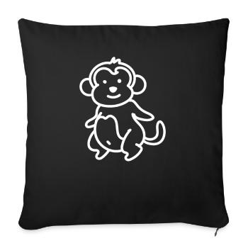 Monkey Monkey Cute Cute Gift Gift Idea - Sofa pillowcase 17,3'' x 17,3'' (45 x 45 cm) - black - Front