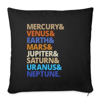 Planet Planet Solar System Milky Way Gift - Sofa pillowcase 17,3'' x 17,3'' (45 x 45 cm) - black - Front
