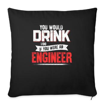 Engineering Career Quote Drôle d'humour - Housse de coussin décorative 45 x 45 cm - noir - Devant