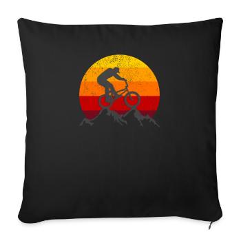 Cadeau vintage de vélo de montagne de vélo de style rétro - Housse de coussin décorative 45 x 45 cm - noir - Devant