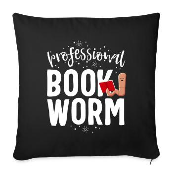 Professional Book Worm Librarian Gift Library - Sofa pillowcase 17,3'' x 17,3'' (45 x 45 cm) - black - Front