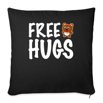 Câlin gratuit ours - Housse de coussin décorative 45 x 45 cm - noir - Devant