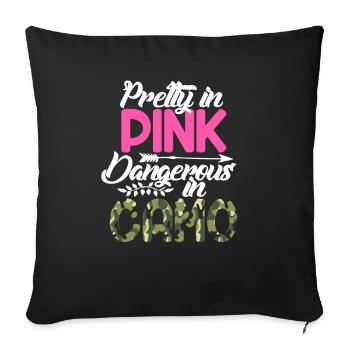 Chasse Chasse Forêt Sauvage Chasse Cerf Nature Cadeau - Housse de coussin décorative 45 x 45 cm - noir - Devant