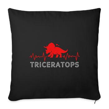 Triceratops - Sofa pillowcase 17,3'' x 17,3'' (45 x 45 cm) - black - Front
