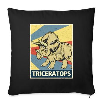 Triceratops - Sofa pillowcase 17,3'' x 17,3'' (45 x 45 cm) - black - Front