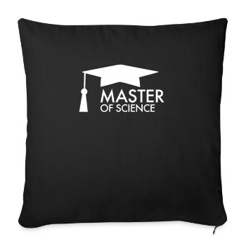 Master of Science | University College Student - Sofa pillowcase 17,3'' x 17,3'' (45 x 45 cm) - black - Front