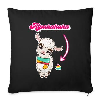 Alpakakaka suesses Alpaka - Sofakissenbezug 45 x 45 cm - Schwarz - Vorne