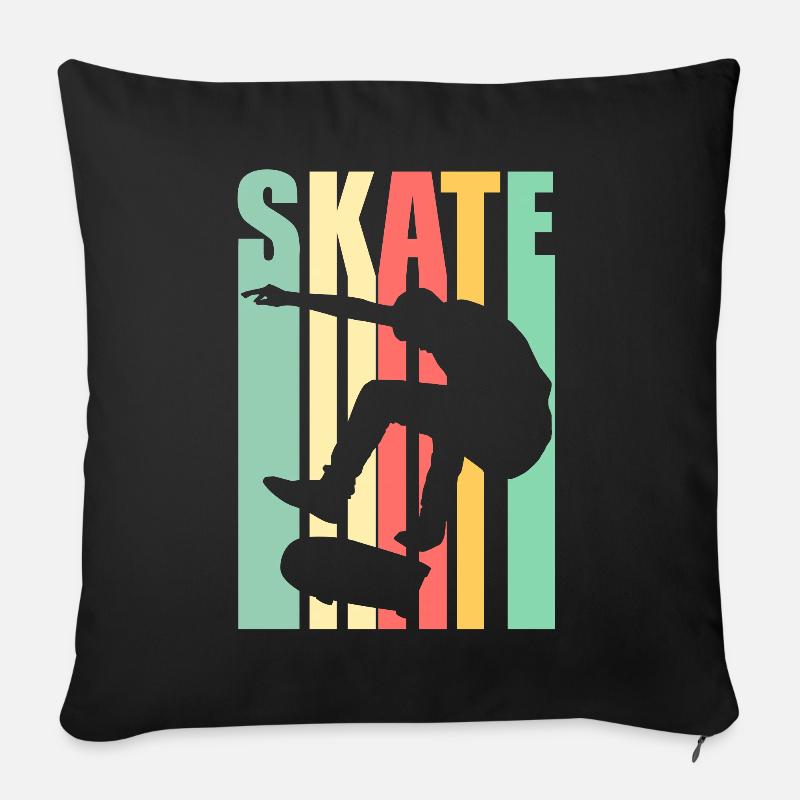 Skateboarding - Skate - Skaten - Sofakissenbezug 45 x 45 cm - Schwarz