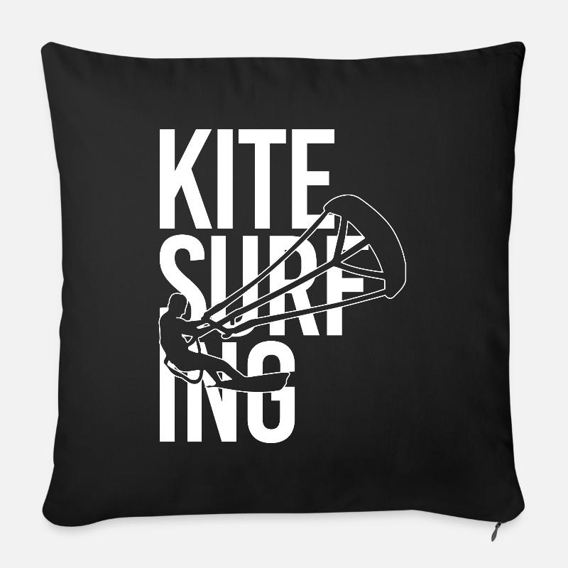 Kite Surfing - Kitesurfen - Sofakissenbezug 45 x 45 cm - Schwarz