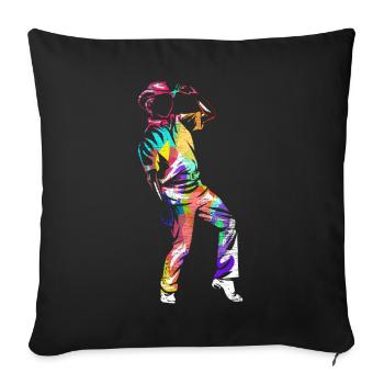 Danse en ligne - Housse de coussin décorative 45 x 45 cm - noir - Devant