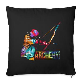 Cadeau de tir à l'arc - Housse de coussin décorative 45 x 45 cm - noir - Devant
