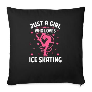 Patinage artistique Patineur Patinage - Housse de coussin décorative 45 x 45 cm - noir - Devant