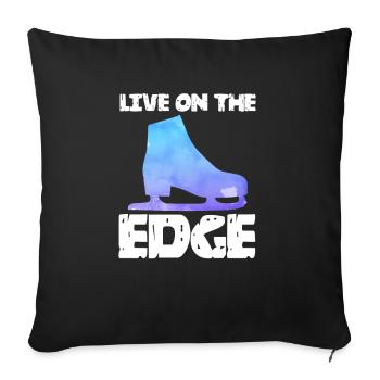 Figure skating Ice skating Ice skating - Sofa pillowcase 17,3'' x 17,3'' (45 x 45 cm) - black - Front