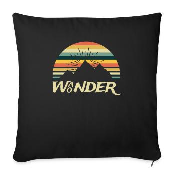 Hiker hiking backpacking nature gift - Sofa pillowcase 17,3'' x 17,3'' (45 x 45 cm) - black - Front
