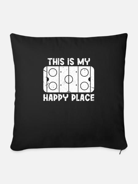 Eishockey - Sofakissenbezug 45 x 45 cm - Schwarz