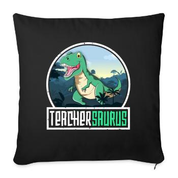 Teachersaurus Don de professeur TRex Dinosaure Saurus - Housse de coussin décorative 45 x 45 cm - noir - Devant