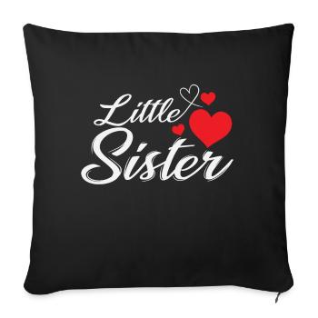 Frères et sœurs petite soeur - Housse de coussin décorative 45 x 45 cm - noir - Devant