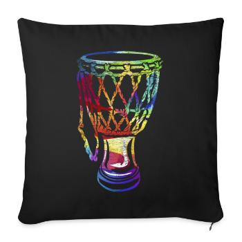 Djembe goblet drum gift - Sofa pillowcase 17,3'' x 17,3'' (45 x 45 cm) - black - Front