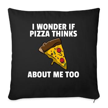 Pizza Pizzeri Pizzeria Italy Salami Cheese Gift - Sofa pillowcase 17,3'' x 17,3'' (45 x 45 cm) - black - Front