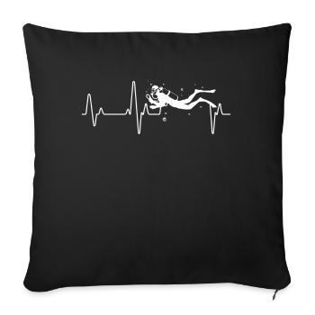 Diver - Sofa pillowcase 17,3'' x 17,3'' (45 x 45 cm) - black - Front