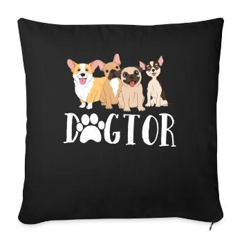 Dogtor Funny Dog Doctor Vet Tech Veterinarian - Sofa pillowcase 17,3'' x 17,3'' (45 x 45 cm) - black - Front