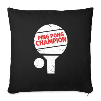 ping-pong - Housse de coussin décorative 45 x 45 cm - noir - Devant
