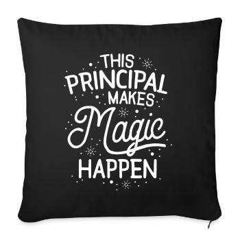 This Principal Makes Magic Happen Assistant - Sofa pillowcase 17,3'' x 17,3'' (45 x 45 cm) - black - Front