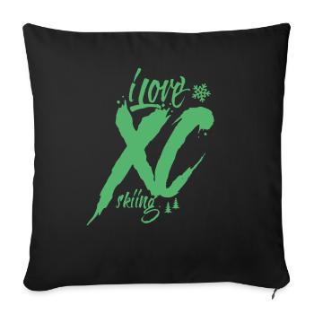 Cross-country skiing Cross-country skiing skiing Skating Cross-country skiers - Sofa pillowcase 17,3'' x 17,3'' (45 x 45 cm) - black - Front