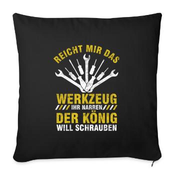 Schrauber Mechaniker Schrauben Werkstatt Geschenk - Sofakissenbezug 45 x 45 cm - Schwarz - Vorne