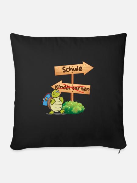 Schule Schulkind Schildkröte Einschulung Geschenk - Sofakissenbezug 45 x 45 cm - Schwarz