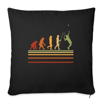 Tennis Evolution Retro Tennisspieler Geschenk - Sofakissenbezug 45 x 45 cm - Schwarz - Vorne
