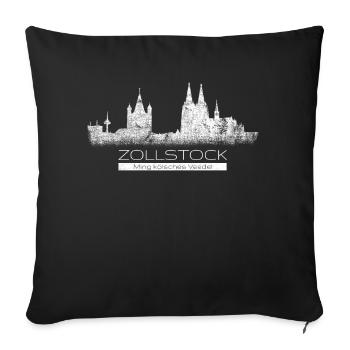 Zollstock Ming Kölsches Veedel Heimat Köln Viertel - Sofakissenbezug 45 x 45 cm - Schwarz - Vorne