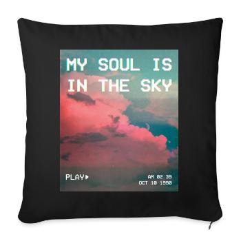 My Soul Is In The Sky Aesthetic Vaporwave - Sofa pillowcase 17,3'' x 17,3'' (45 x 45 cm) - black - Front