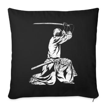 Kumdo épée Kendo cadeau - Housse de coussin décorative 45 x 45 cm - noir - Devant