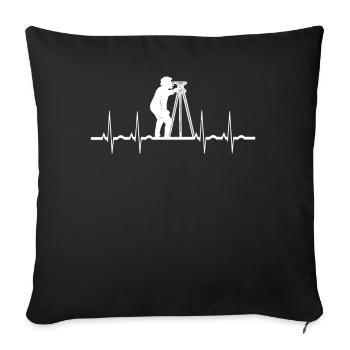 Surveyor surveyor surveying profession - Sofa pillowcase 17,3'' x 17,3'' (45 x 45 cm) - black - Front