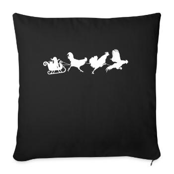 Poulet de Noël Coq Haehne en traîneau Noël - Housse de coussin décorative 45 x 45 cm - noir - Devant