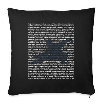 Tai chi - Sofa pillowcase 17,3'' x 17,3'' (45 x 45 cm) - black - Front