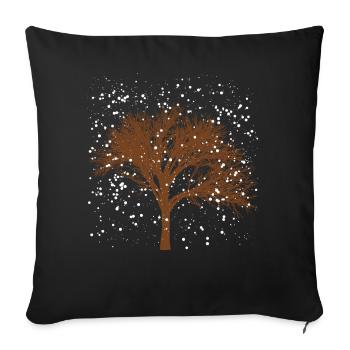 Arbre en hiver - Housse de coussin décorative 45 x 45 cm - noir - Devant