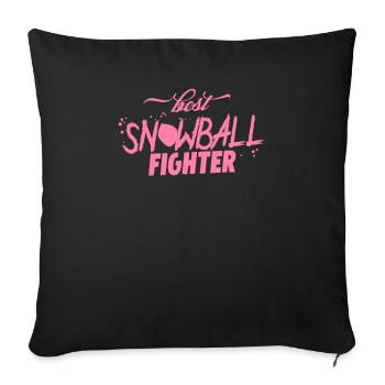 Snow Fight - Sofa pillowcase 17,3'' x 17,3'' (45 x 45 cm) - black - Front